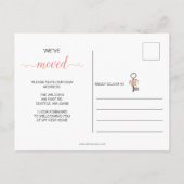 Blush  Floral Key die we hebben verplaatst Aankondigingskaart (Achterkant)