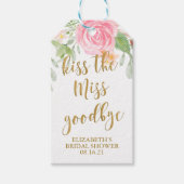Blush Floral Kiss het Miss Goodbye Vrijgezellenfee Cadeaulabel (Voorkant)