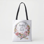 Blush Floral Krans Moeder van de Bruid Canvas tas (Voorkant)