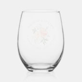 Blush Floral lente bruiloft Wijnglas Zonder Voet (Achterkant)