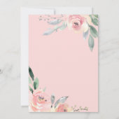 Blush floral lief baby meisje baby shower kaart (Achterkant)