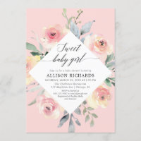 Blush floral lief baby meisje baby shower