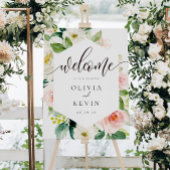 Blush Floral Lijst Weddenschap Welkomstteken Poster