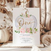 Blush floral Little pumpkin eerste verjaardag Kaart