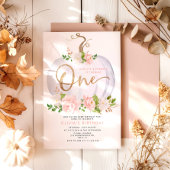 Blush floral Little pumpkin eerste verjaardag Kaart