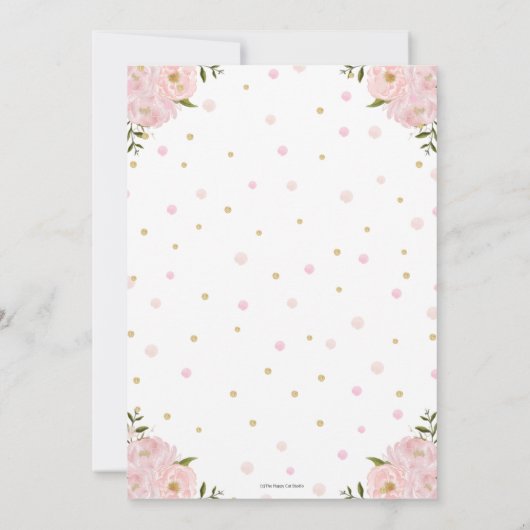 Blush Floral Llama Verjaardag Kaart (Achterkant)