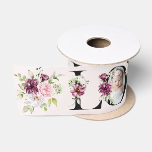 Blush Floral LOVE Baby Meisje Verjaardagsdecor Satijnen Lint
