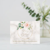 Blush Floral Marble Gold Change of Plans Wedding Briefkaart (Staand voorkant)