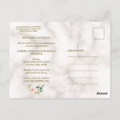 Blush Floral Marble Gold Change of Plans Wedding Briefkaart (Achterkant)