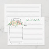 Blush Floral Mason Jar Pas getrouwd Recept Kaarten (Voorkant / Achterkant)