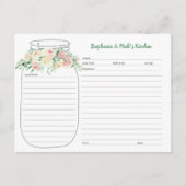 Blush Floral Mason Jar Pas getrouwd Recept Kaarten (Voorkant)