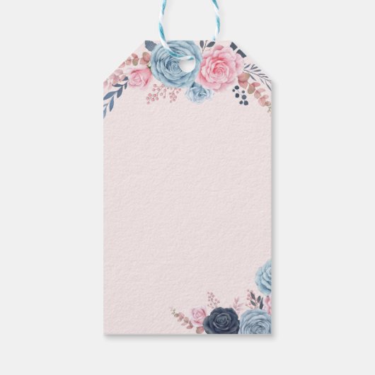 Blush Floral Memorial Uitvaart Afscheid Sparkler Cadeaulabel (Achterkant)