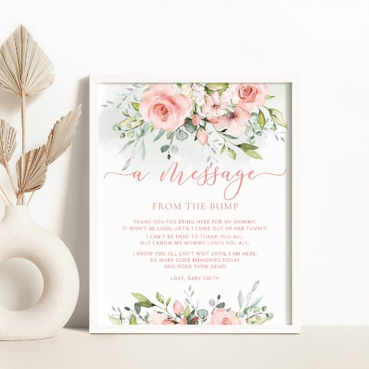 Blush floral message vanuit de pomp poster