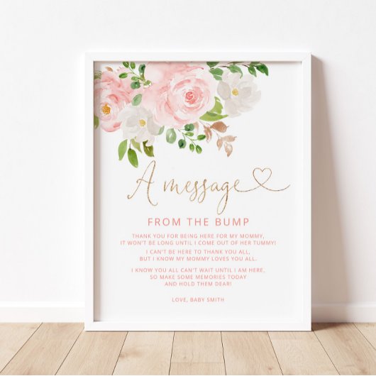 Blush floral message vanuit de pomp poster