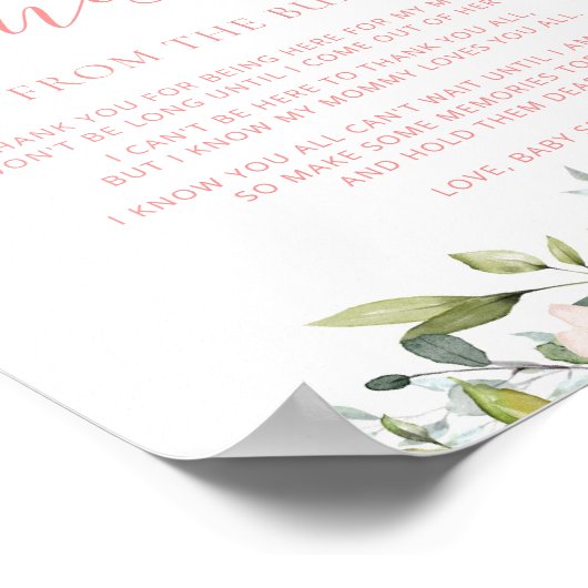 Blush floral message vanuit de pomp poster (Hoek)