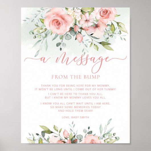Blush floral message vanuit de pomp poster (Voorkant)