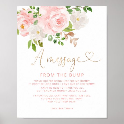 Blush floral message vanuit de pomp poster (Voorkant)