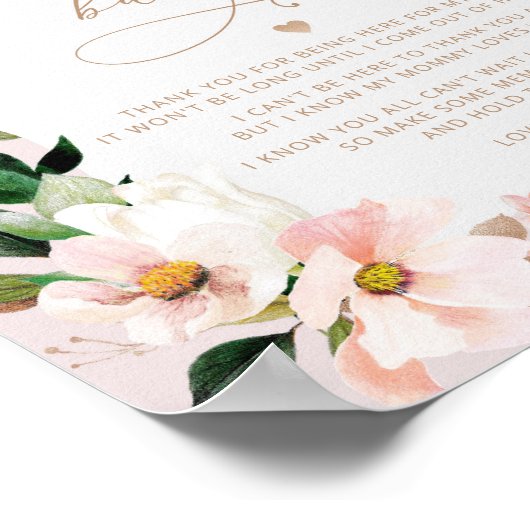 Blush floral message vanuit de pomp poster (Hoek)