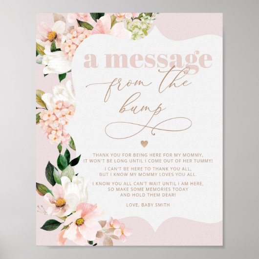 Blush floral message vanuit de pomp poster (Voorkant)