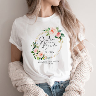 Blush Floral met grote zuster van de bride T-shirt