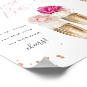 Blush Floral Mimosa Bar Vrijgezellenfeest Tafelbor Poster (Hoek)