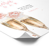 Blush Floral Mimosa Bar Vrijgezellenfeest Tafelbor Poster (Hoek)