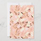 Blush Floral Modern Romantic Bridal Shower Kaart (Achterkant)