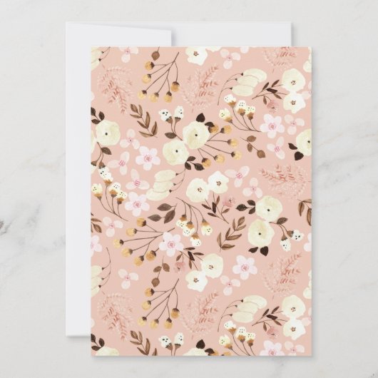 Blush Floral Modern Romantic Bridal Shower Kaart (Achterkant)