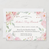 Blush Floral Moederdag Brunch Invitation Kaart (Voorkant)