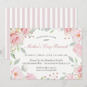 Blush Floral Moederdag Brunch Invitation Kaart (Voorkant / Achterkant)