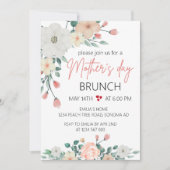 Blush Floral moederdag Brunch party Kaart (Voorkant)