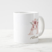 Blush Floral Monogram Feminine Mug - Letter A Grote Koffiekop (Voorkant rechts)