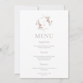 Blush Floral Monogram Two-Sided Wedding Menu Kaart (Voorkant)