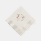 Blush Floral Monogram Wedding Napkins Servet (Hoek)