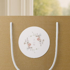 Blush Floral Monogram Wedding Sticker
