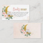 Blush Floral Moon Cute Elephant Books for Baby Informatiekaartje (Voorkant / Achterkant)