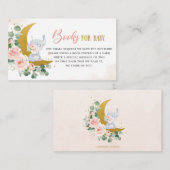 Blush Floral Moon Elephant Shower Books for Baby Informatiekaartje (Voorkant / Achterkant)
