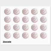 Blush Floral Moon | Script Bedankt Trouw Favor Ronde Sticker (Vel)