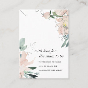 BLUSH FLORAL MUM TO BE GIFT KETTING DISPLAY KAART PLAATSKAARTJE