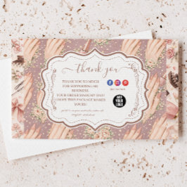 Blush Floral Nail Technician Business Bedankkaart