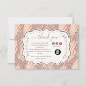 Blush Floral Nail Technician Business Bedankkaart (Voorkant)