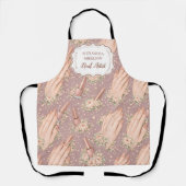 Blush Floral Nail Technician Business Schort (Voorkant)