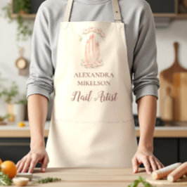 Blush Floral Nail Technician Business Schort