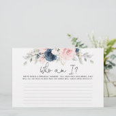 Blush floral navy die ik vrijgezellenfeest ben briefpapier (Staand voorkant)