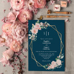 Blush Floral Navy Simple Monogram Weddenschap Kaart<br><div class="desc">Deze bloedige, eenvoudige monogram trouwuitnodiging voor een eenvoudige marologe kenmerkt prachtige, klassieke kerkelijke achtergronden van pastelroze en marineblauw met eenvoudige moderne typografie en elegante kalligrafie om een gesofisticeerde toon aan te geven voor elke stijl van gebeurtenissen. Elk product is voorzien van prachtige blush roze rozen en perzik en ivoor hydrangeas,...</div>