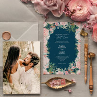 Blush Floral Navy Simple Niets Fancy Foto