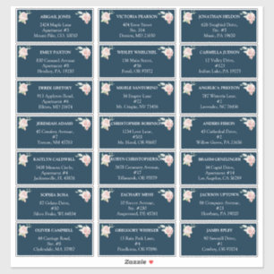 Blush Floral Navy Weddenschap adresetiketten Sticker