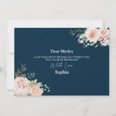 Blush Floral Navy Weddenschap Bridesmaid Voorstel Kaart (Achterkant)