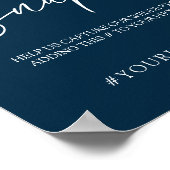 Blush Floral Navy Wedding Oh Snap Poster (Hoek)