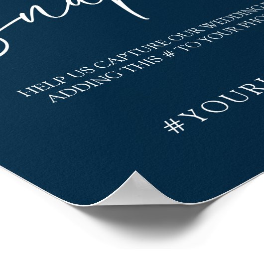 Blush Floral Navy Wedding Oh Snap Poster (Hoek)